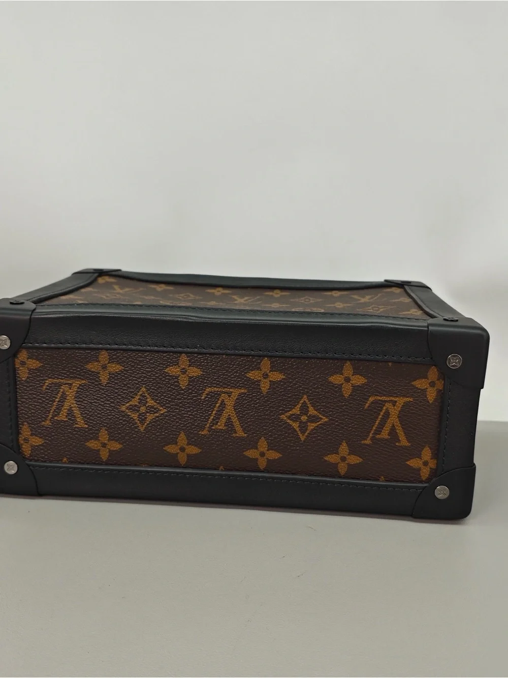 Louis Vuitton Brown Monogram Canvas Trunk Crossbody with Black Trim